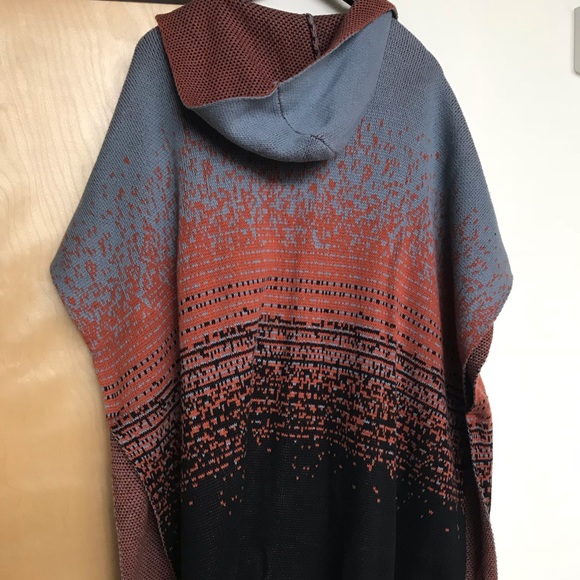 Multi Colored Hooded Poncho - Picture 2 of 3